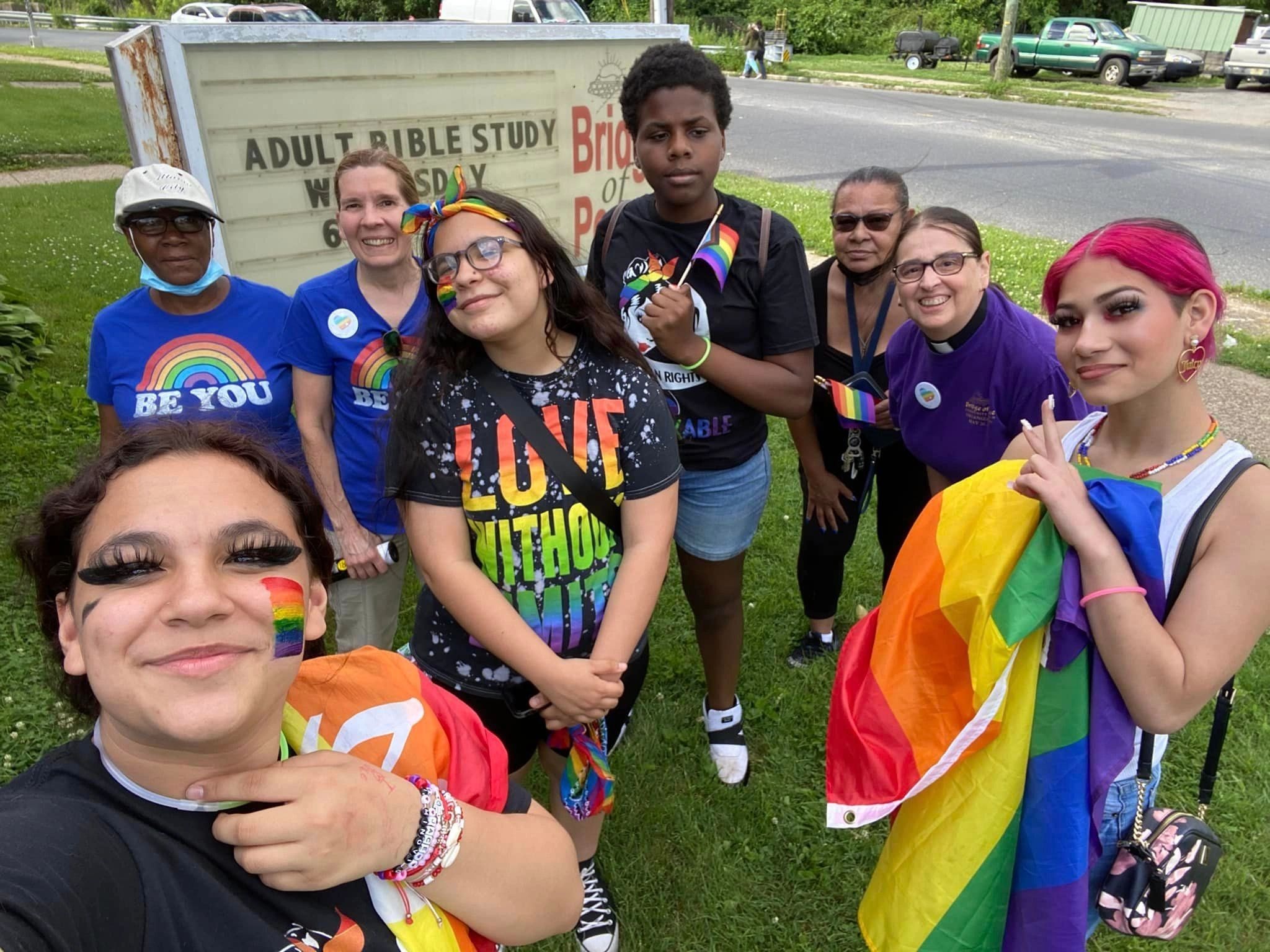 Pride community event with church members